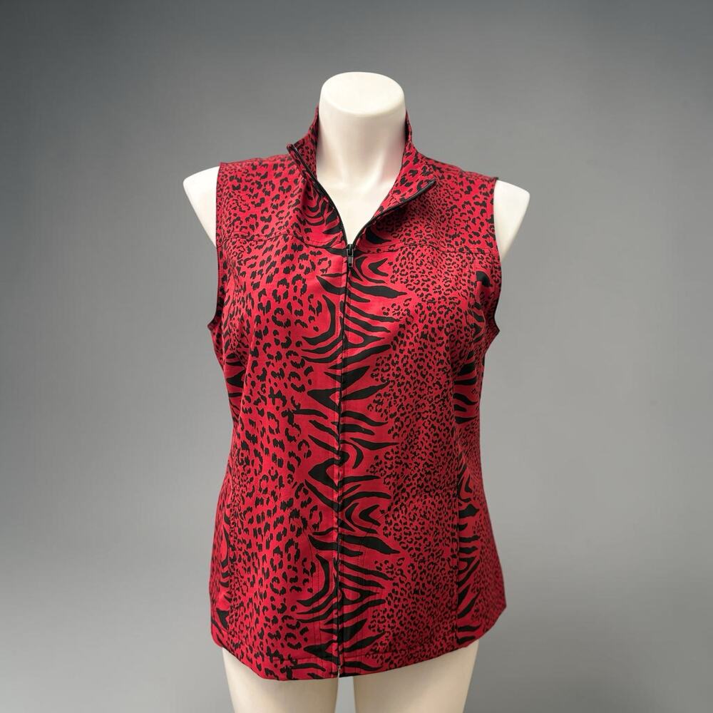 Vintage Chicos Zebra Print Vest Size 2/L